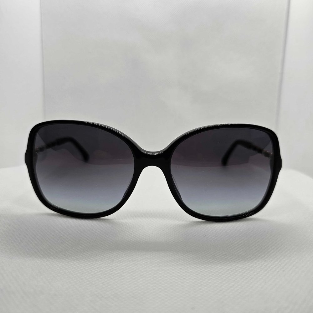 Chanel Black and Gold Braided Oversized Square Gradient Sunglasses